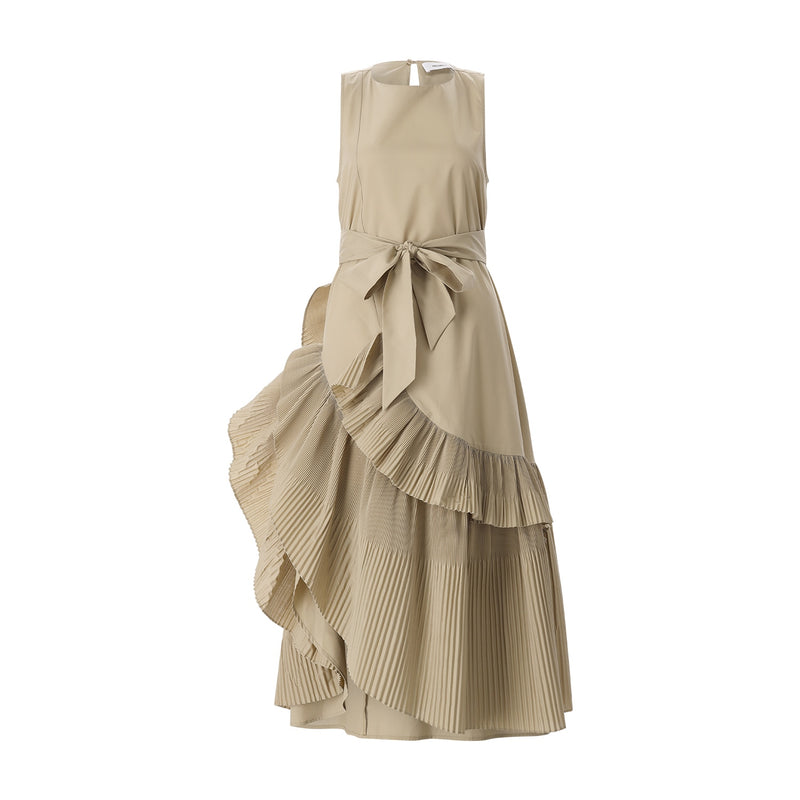 Maxikleid aus Baumwollmix 40 / Hellbraun