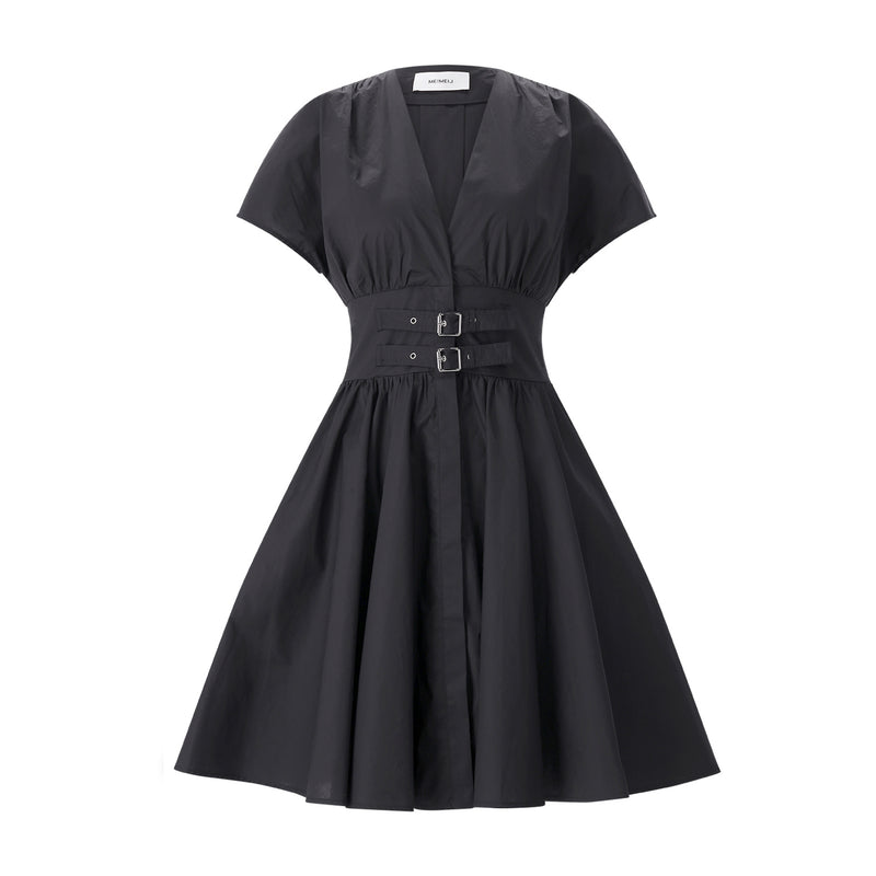 Tailliertes Minikleid 38 / Schwarz