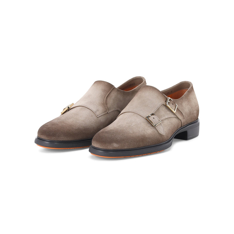 Santoni Doppel-Monkstraps aus Veloursleder Herren
