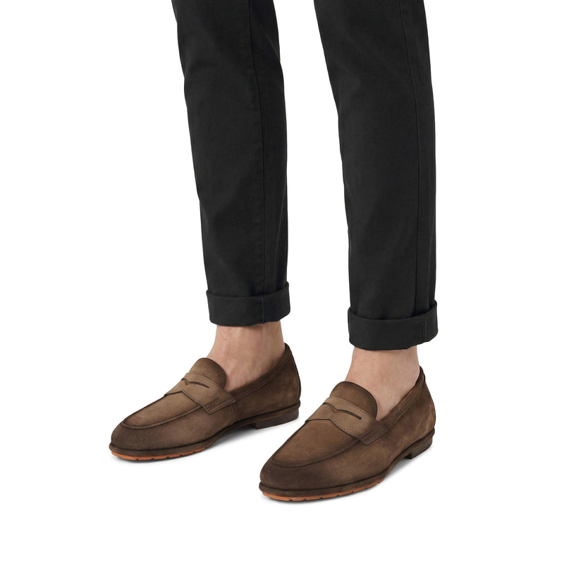 Santoni Loafer aus Veloursleder Herren