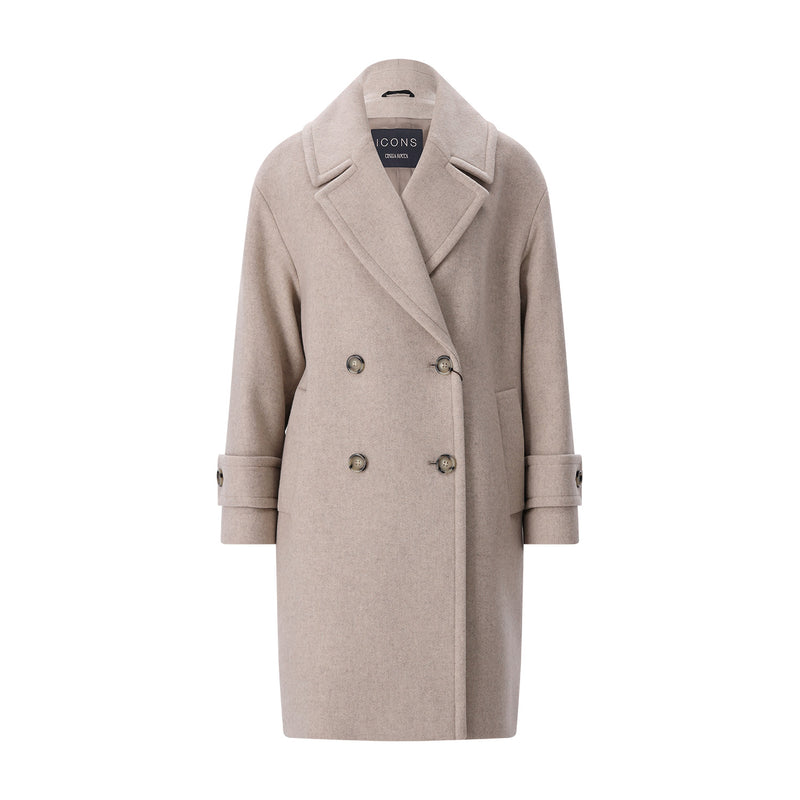 Cinzia Rocca Mantel aus Schurwoll-Viskose-Mix Damen