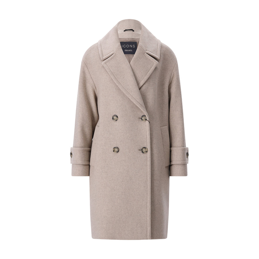 Cinzia Rocca Mantel aus Schurwoll-Viskose-Mix Damen
