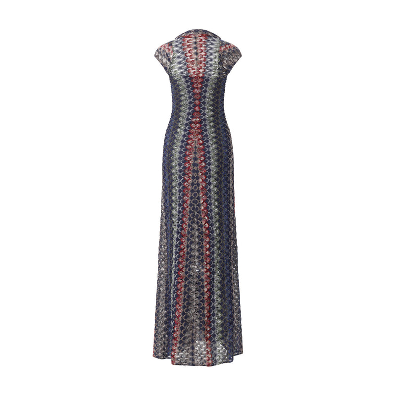Maxikleid mit Glitzerdetails 42 / Multicolor