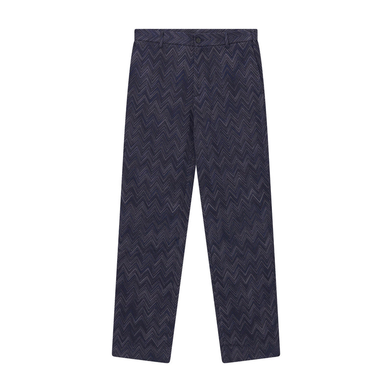 Stoffhose mit Zickzack-Muster 54 / Dunkelblau
