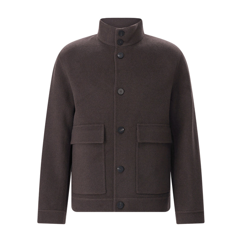 Jacke Lear aus Woll-Kaschmir-Mix 56 / Dunkelbraun