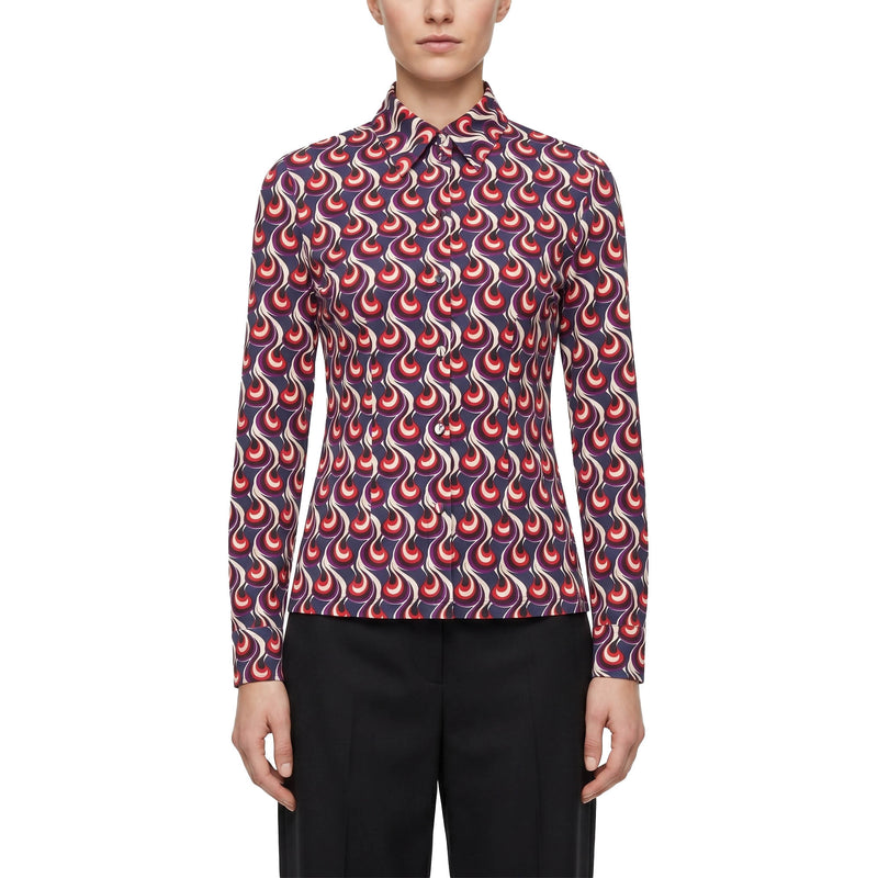 La Double J Taillierte Hemdbluse mit Muster Damen