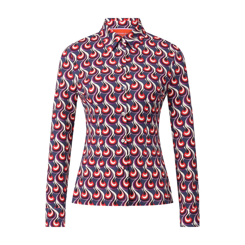 La Double J Taillierte Hemdbluse mit Muster Damen
