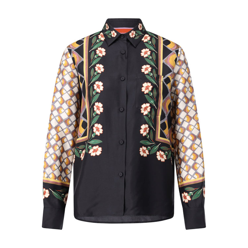 La Double J Seidenbluse mit Muster Damen