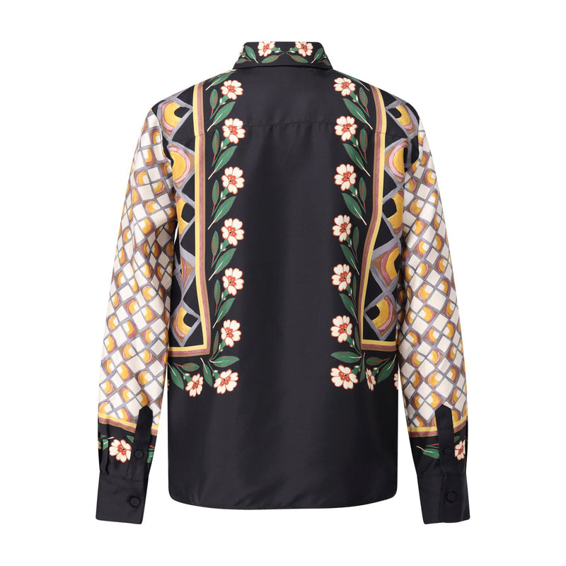 La Double J Seidenbluse mit Muster Damen