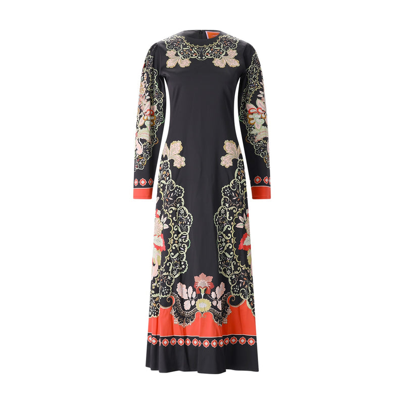 La Double J Maxikleid Clingy Swing mit Muster Damen