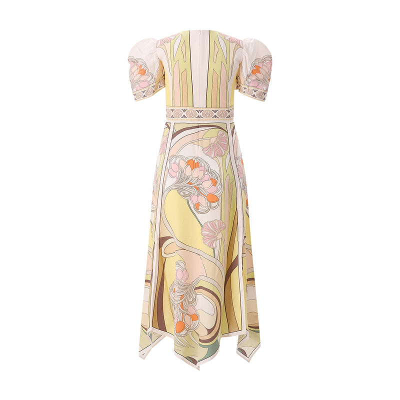 Midikleid aus Seide XL / Multicolor