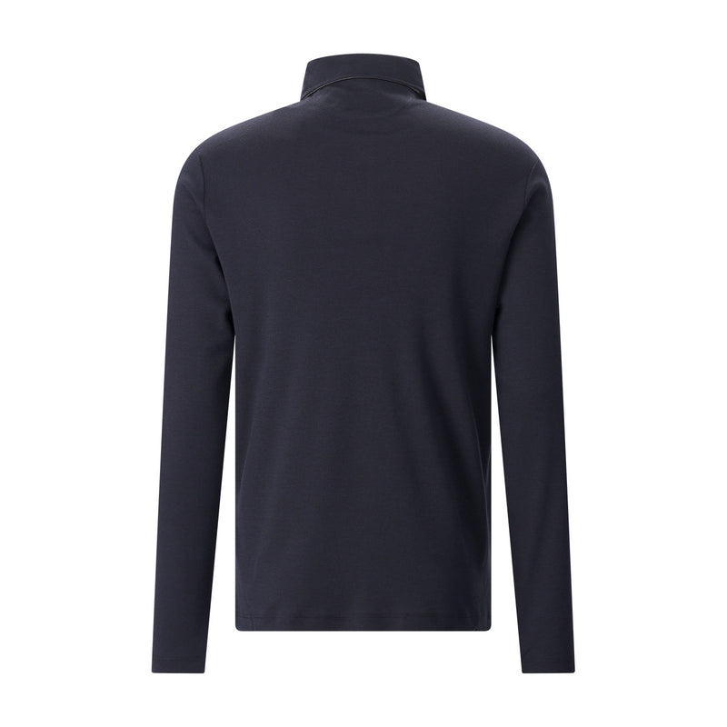 Langarm-Poloshirt aus Baumwoll-Mix 4XL / Navy