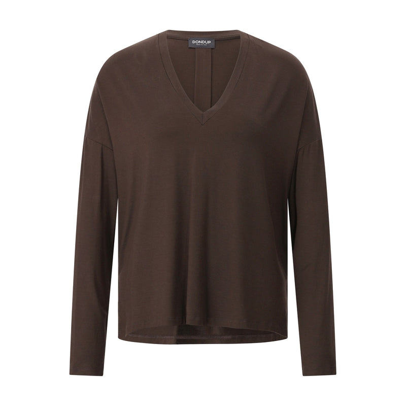 Dondup Langarmshirt mit V-Ausschnitt Damen