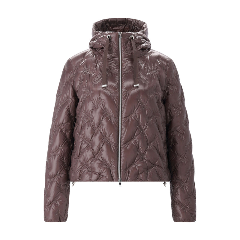 Leichte Steppjacke mit Daunen 42 / Braun