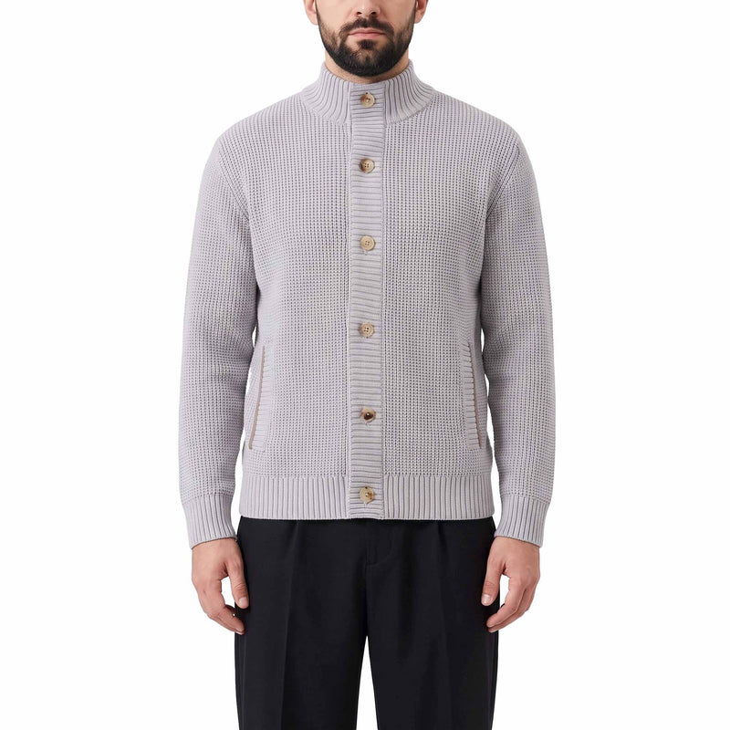 Strickjacke aus Schurwolle 56 / Grau