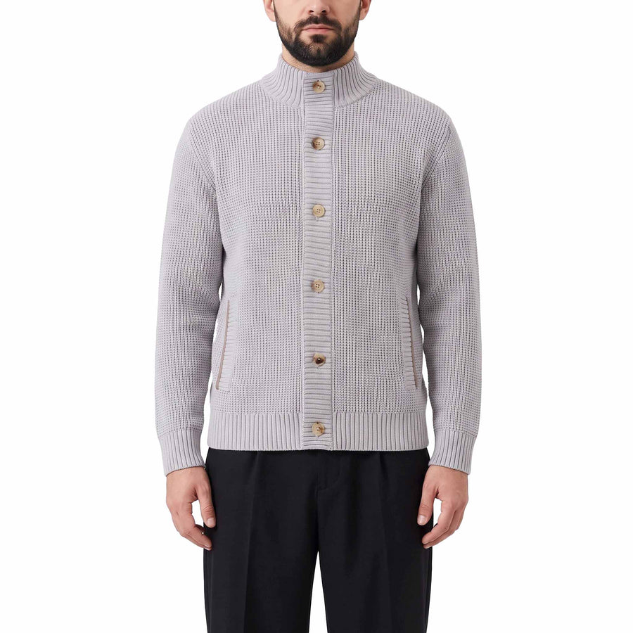 Strickjacke aus Schurwolle 56 / Grau