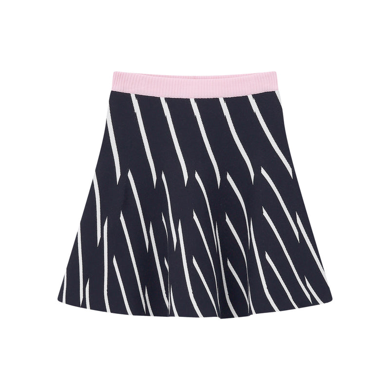 Minirock mit Streifendesign L / Navy