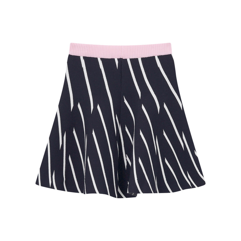 Minirock mit Streifendesign L / Navy