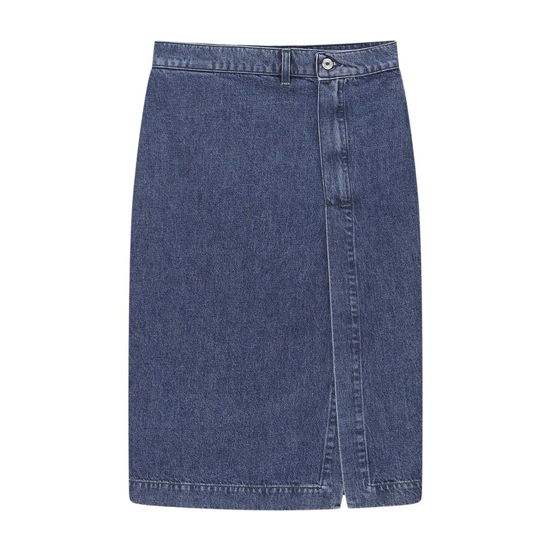 Midirock aus Denim 40 / Dunkelblau