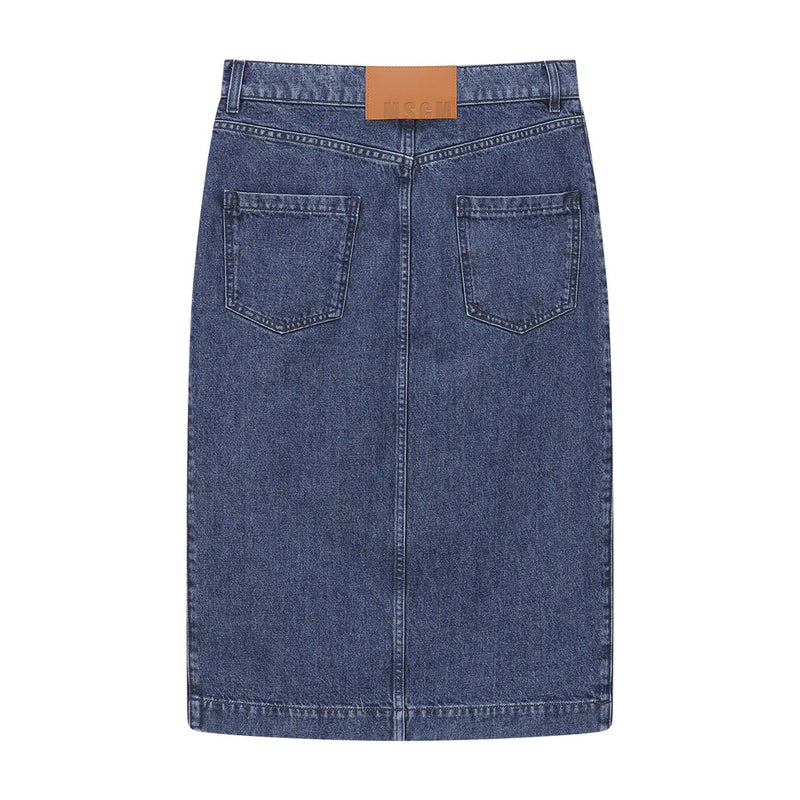 Midirock aus Denim 40 / Dunkelblau