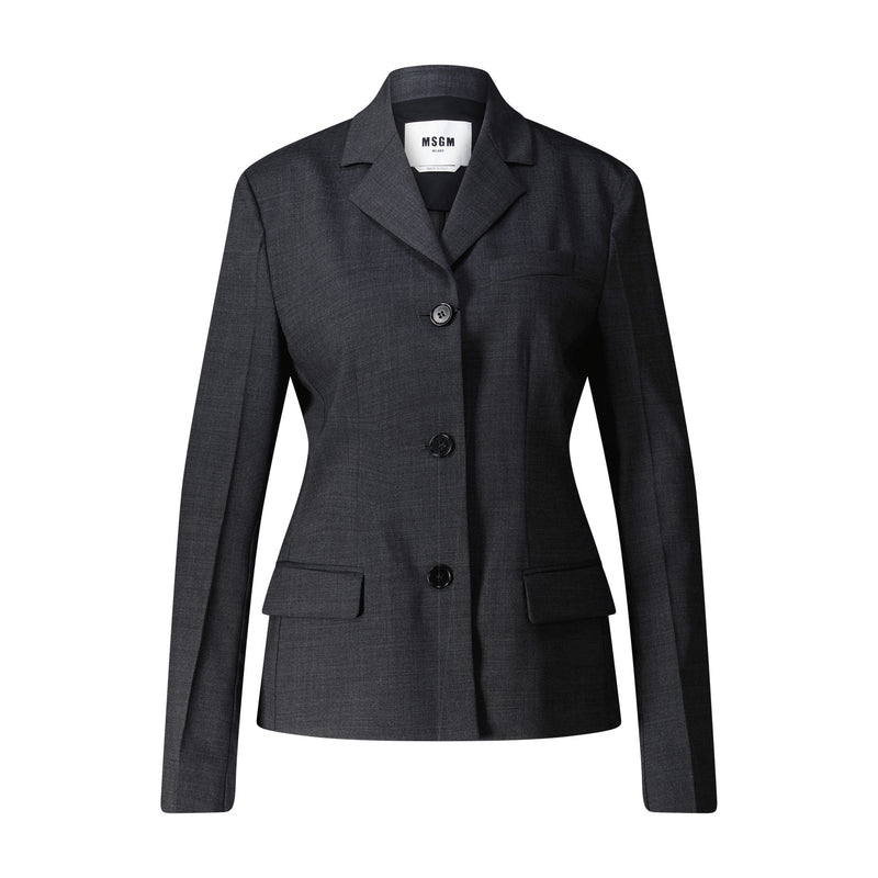Taillierter Blazer aus Woll-Mix 40 / Dunkelgrau