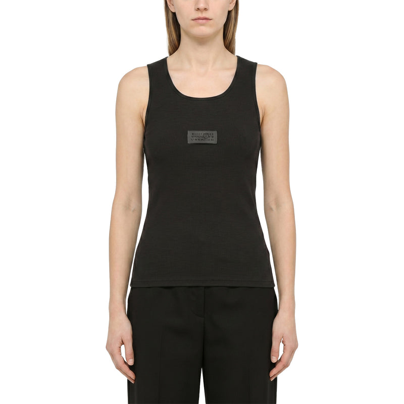 Geripptes Top mit Logo