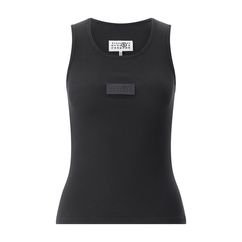 Maison Margiela Geripptes Top mit Logo Damen