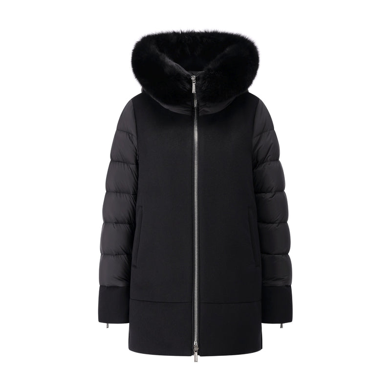 Moorer Mantel Fresia mit Pelz-Besatz Damen