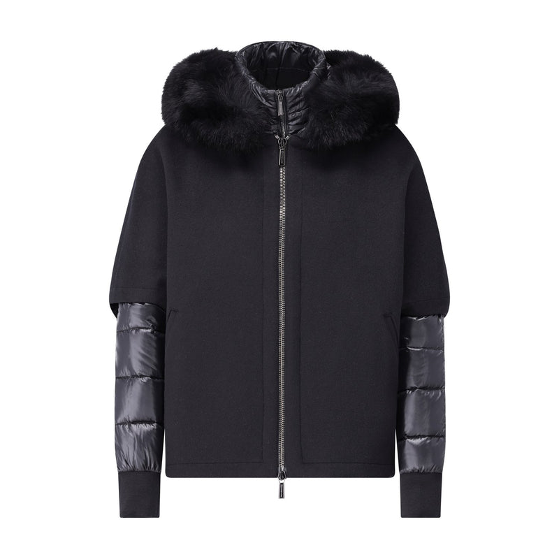 Moorer Steppjacke Pegaso mit Cape und Pelz-Besatz Damen