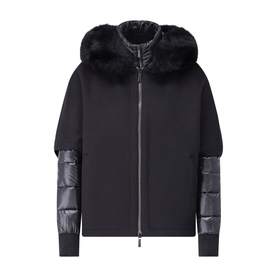 Moorer Steppjacke Pegaso mit Cape und Pelz-Besatz Damen