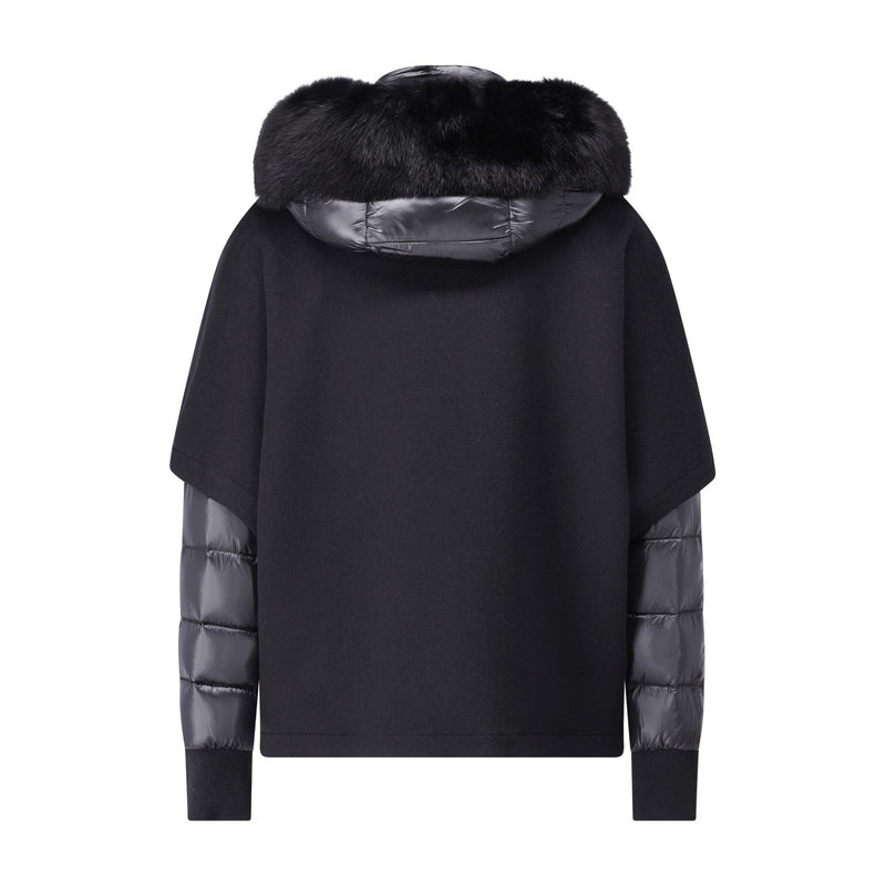 Moorer Steppjacke Pegaso mit Cape und Pelz-Besatz Damen