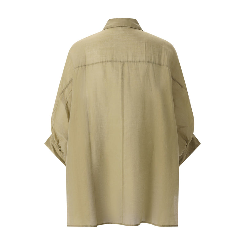 Hemdbluse aus Baumwollmix M / Grün