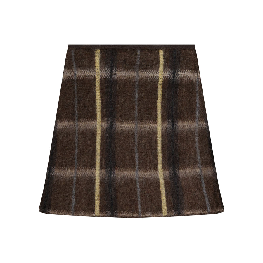 Alpaca-blend mini skirt XL / Dark brown
