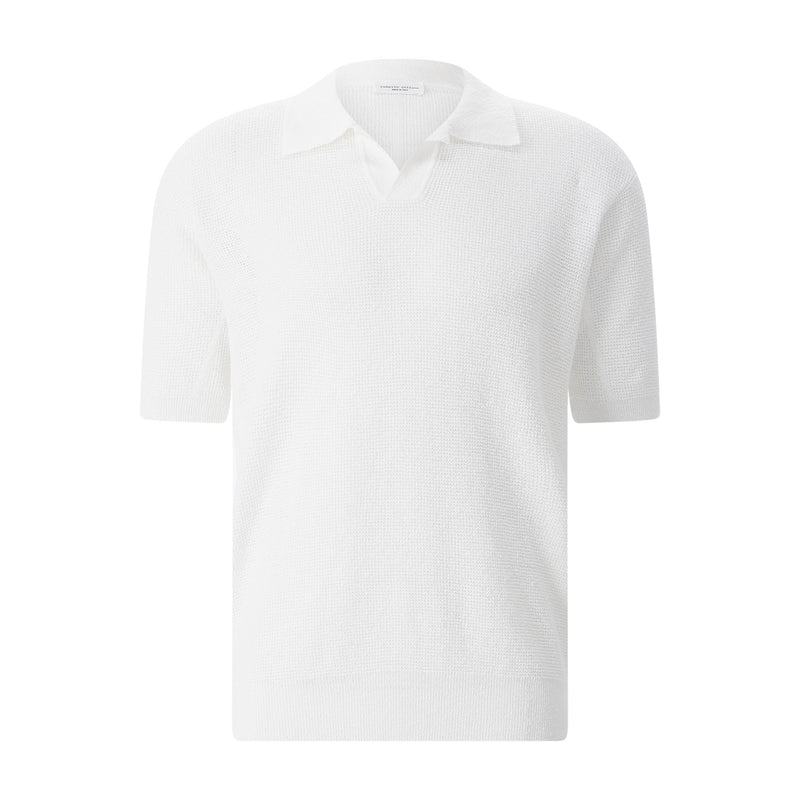 Poloshirt aus Leinenmix 54 / Weiß