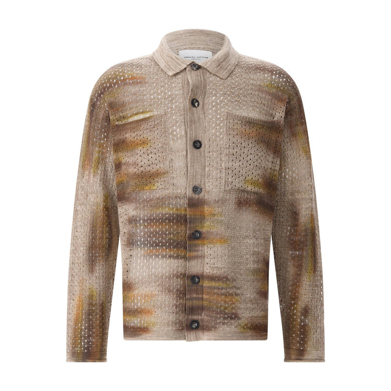 Strickjacke aus Leinenmix 52 / Braun