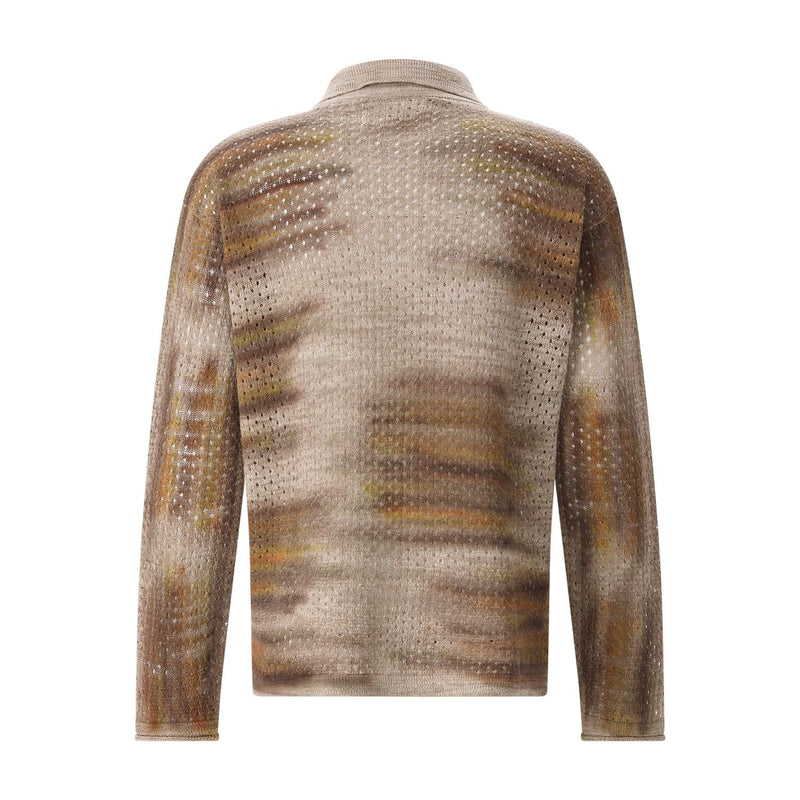 Strickjacke aus Leinenmix 52 / Braun