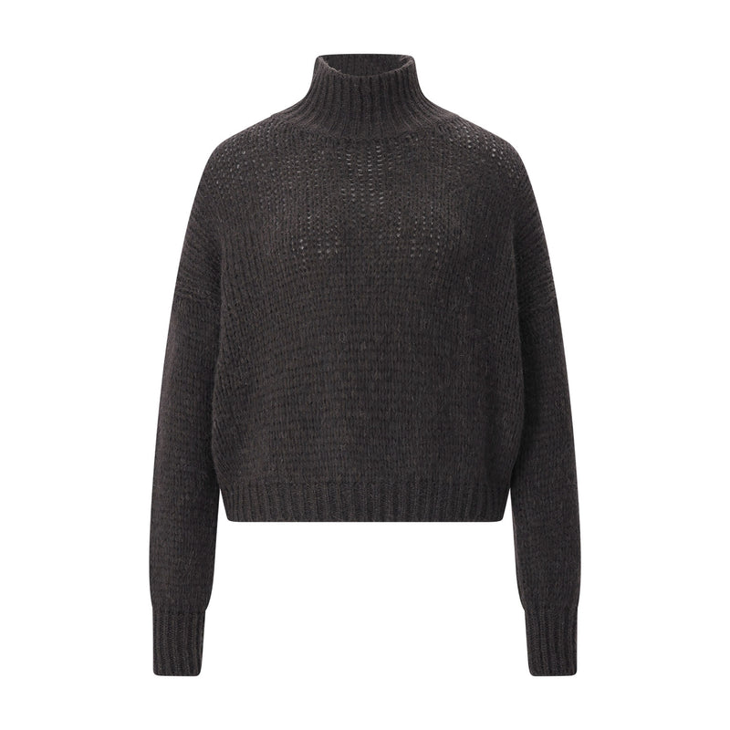 Strickpullover aus Alpaka-Mix XL / Graugrün