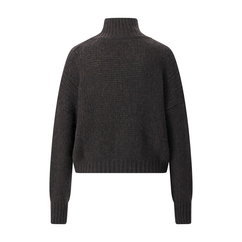 Strickpullover aus Alpaka-Mix XL / Graugrün