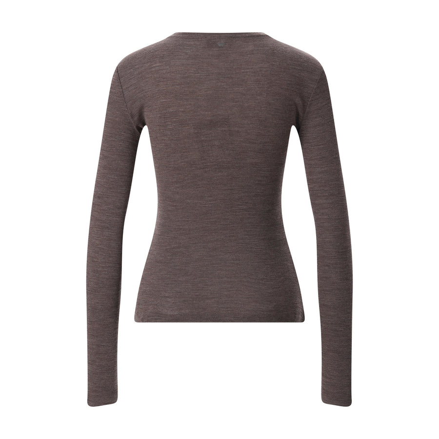 Langarmshirt Patto aus Seide-Mix XL / Dunkelbraun