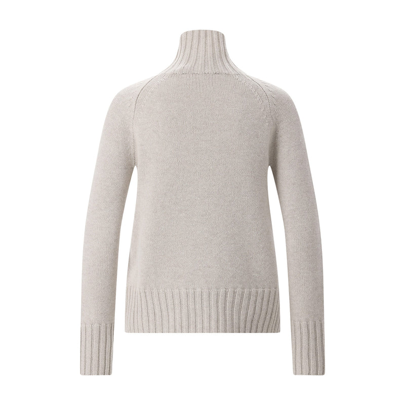 Rollkragenpullover aus Kaschmir-Woll-Mix L / Beige