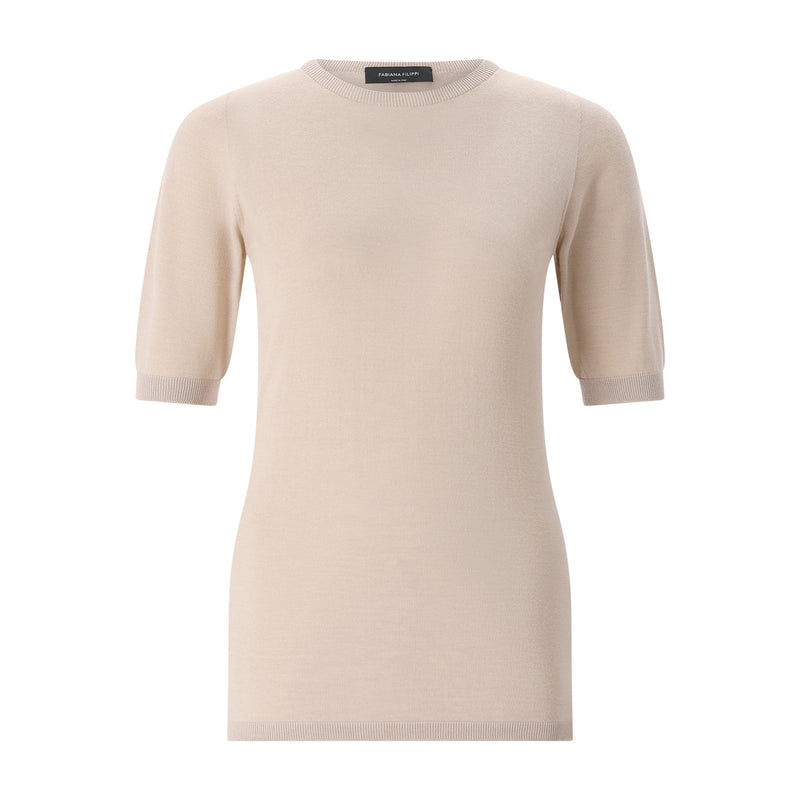 Fabiana Filippi Kurzarmpullover aus Kaschmir & Seide Damen