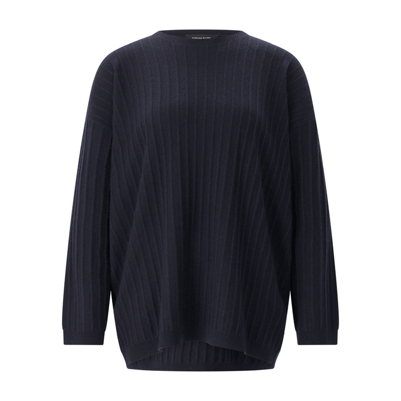 Strickpullover mit Seide & Kaschmir 42 / Navy