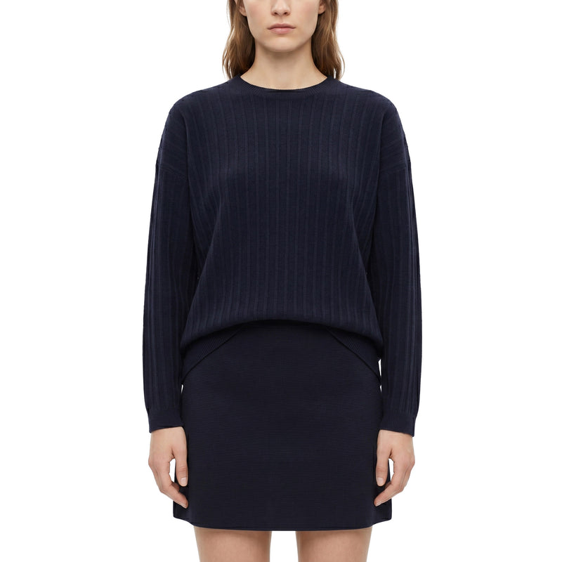 Strickpullover mit Seide & Kaschmir 42 / Navy