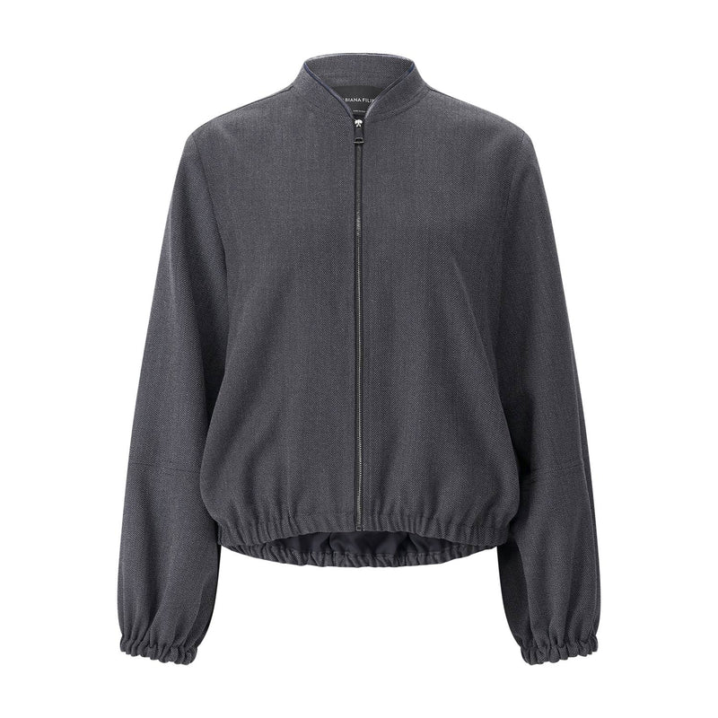 Bomberjacke aus Wolle 42 / Grau