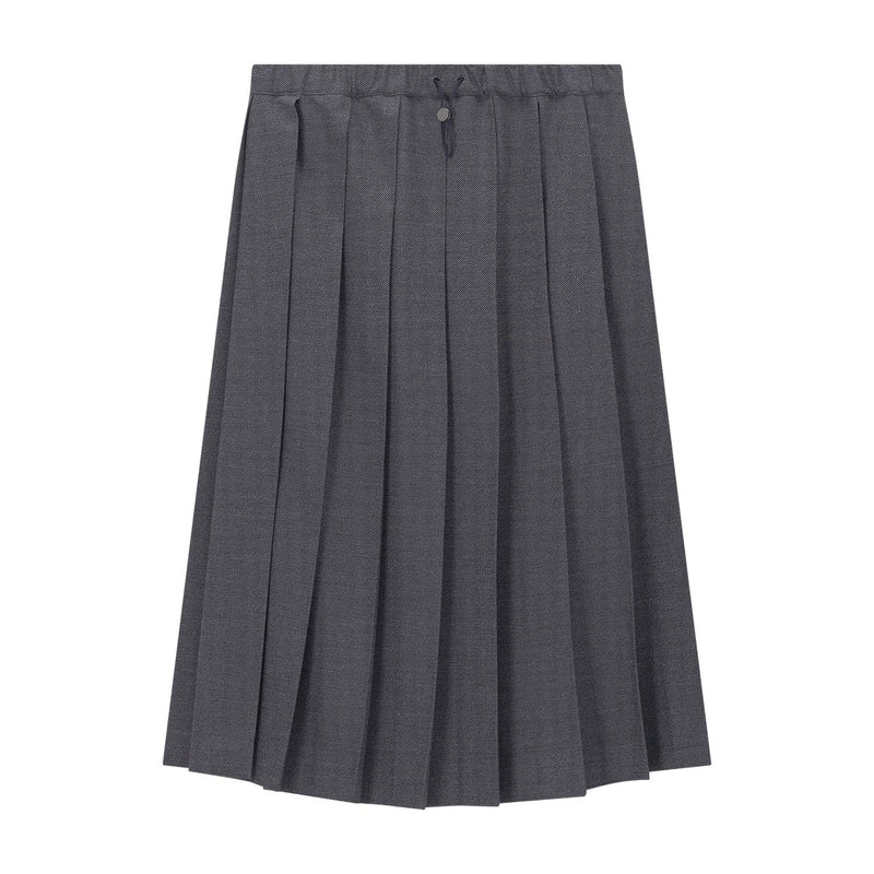 Plissierter Midirock aus Wolle 44 / Grau
