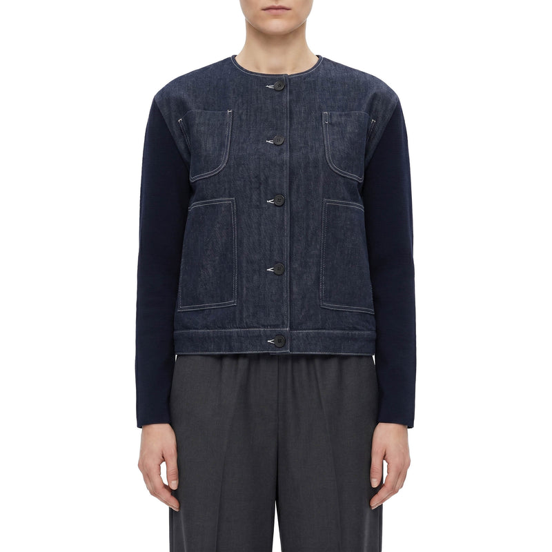 Jacke aus Denim und Strick 42 / Navy