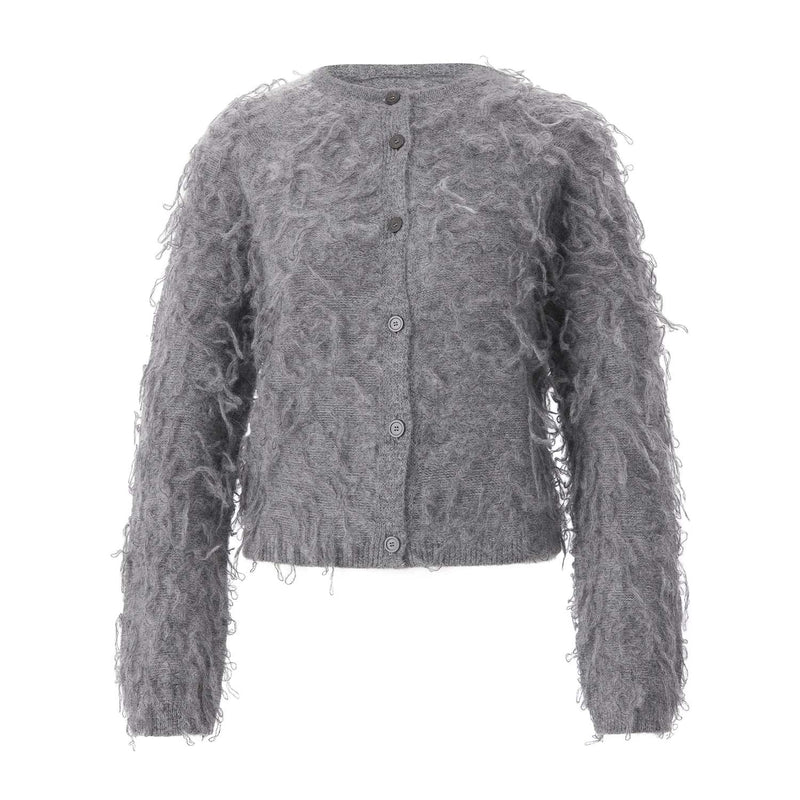 Strickjacke aus Alpaka-Mix 42 / Grau