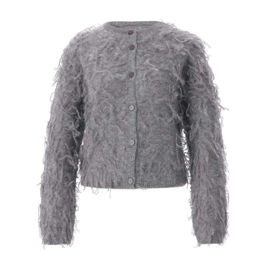 Strickjacke aus Alpaka-Mix 42 / Grau