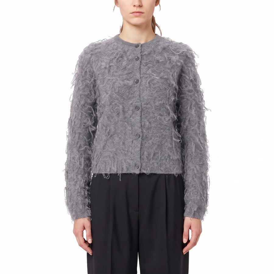 Strickjacke aus Alpaka-Mix 42 / Grau