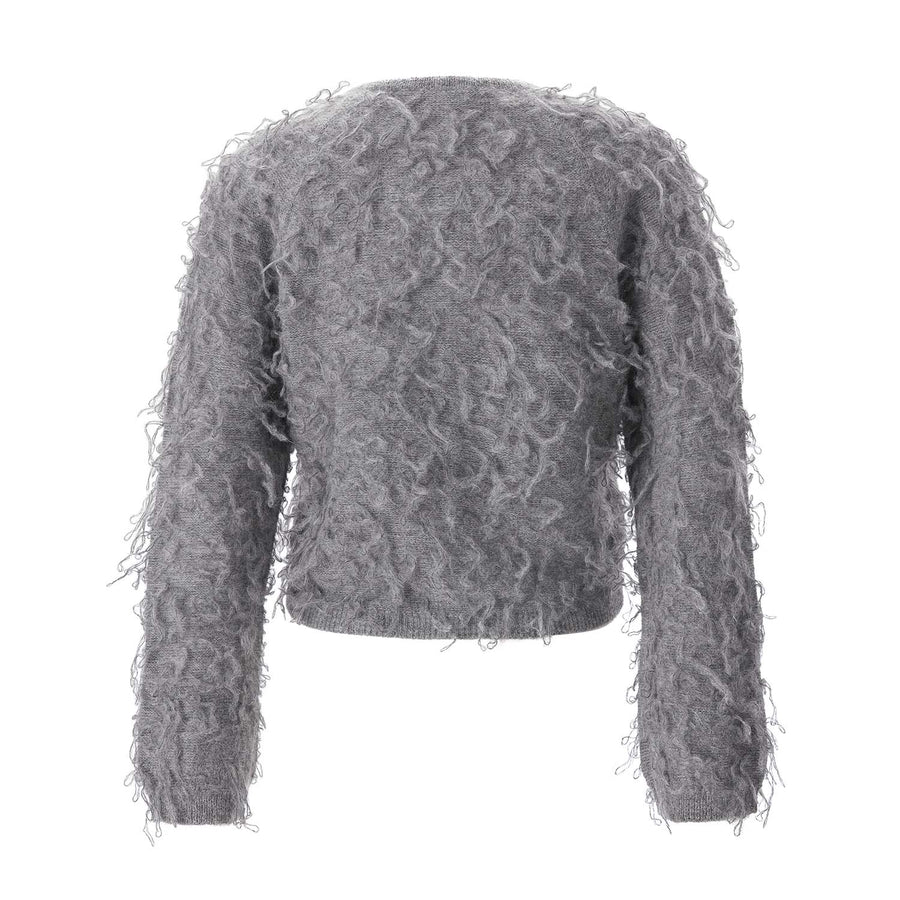 Strickjacke aus Alpaka-Mix 42 / Grau
